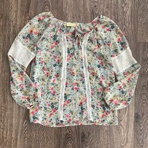 BOGO Beautiful Vera Wang Semi-Sheer Floral Blouse